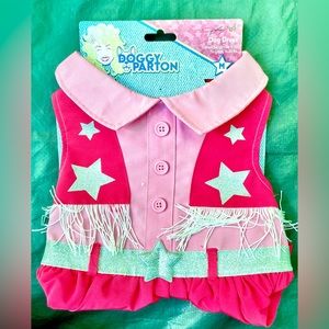 NWT • Doggy Parton • Pink Glittery Stars • Cowgirl Dress • Size Medium